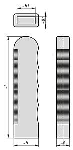 Plastic grips rectangular with rectangular opening