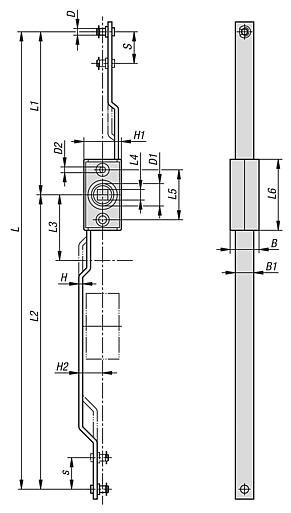 Bar locks zinc or plastic for flat bars