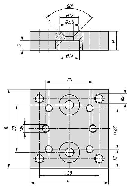 Adapter block aluminium