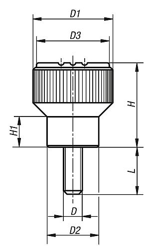 Bouton strié antistatique avec vis