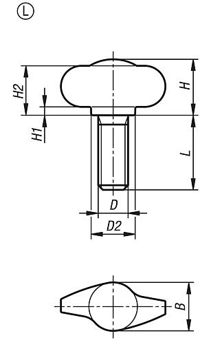 Galletti "Miniwing" in acciaio inox, forma L, filettatura esterna