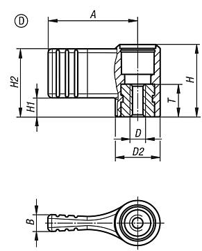 Wing grips, one-sided without cap