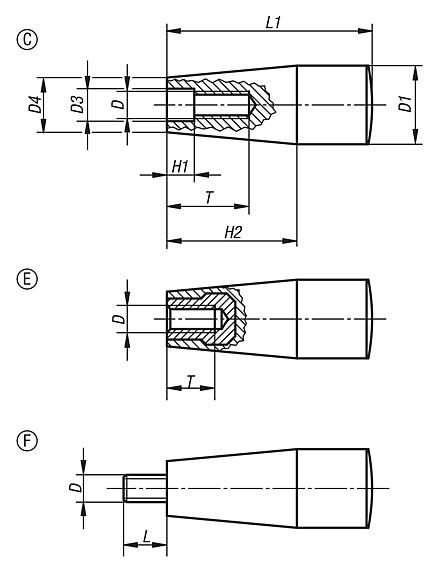 Taper grips