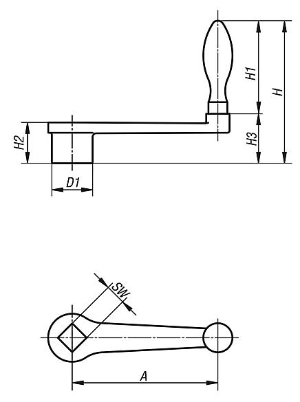 Manovelle diritte simili a DIN 469