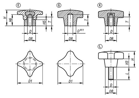 Palm gripssimilar to DIN 6335