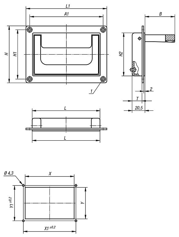 Poignées alcôve escamotables en aluminium