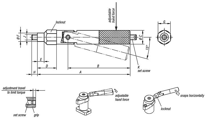 Handles screw-in with torque limit