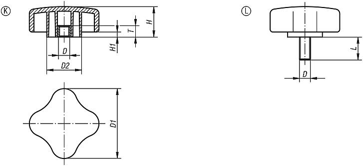 Four lobe grips flat