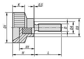 Knurled screws plastic