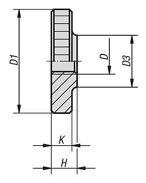 Knurled nuts flatsteel and stainless steel, DIN 467