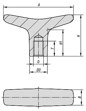 T-Griffe Edelstahl