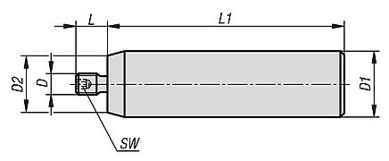 Cylindrical grips revolving, stainless steel