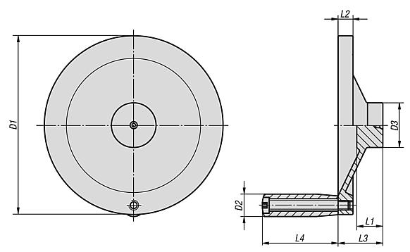 Scheibenhandräder Edelstahl mit drehbarem Griff