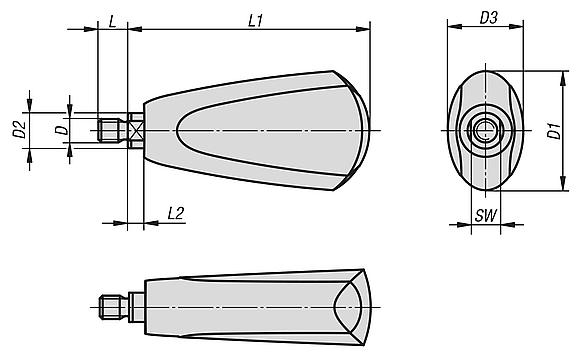 Taper grips revolving oval