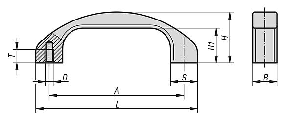 Pull handles, aluminium 