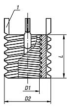 Threaded inserts reinforced