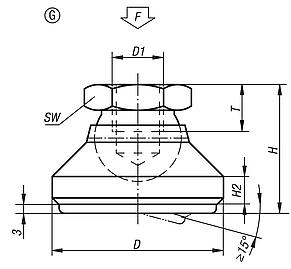 Piedino articolato, forma G