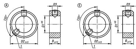 Shaft collars set screwDIN 705, stainless steel 