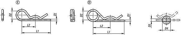 Goupille beta similaire à DIN 11024