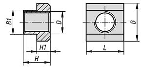 Nuts for T-slotsDIN 508 enhanced