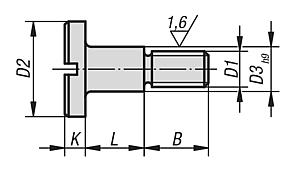 Shoulder screws with slotted flat headDIN 923