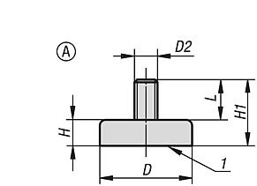 Magnets shallow pot with external thread, hard ferrite, Form A