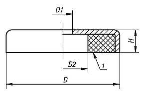 Magnets shallow pot with counterbore hard ferrite