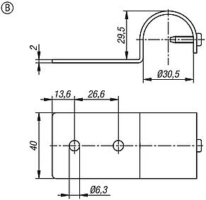 Panel suspensions Ø30 type I, Form B, single