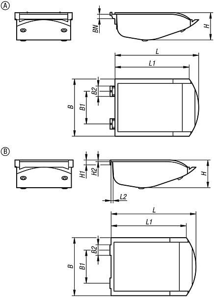 Vaschette in plastica antistatica per scanalatura profilo tipo I, scanalatura profilo tipo B e profilo di aggancio