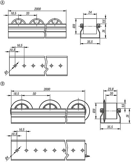 Roller track steel