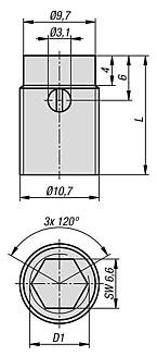 Threaded insert, steel, self-tapping type B