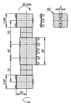 Friction joints, double, 40/80/40 type I