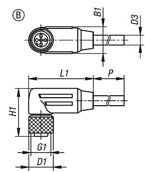 Connectors with screw fitting, Form B