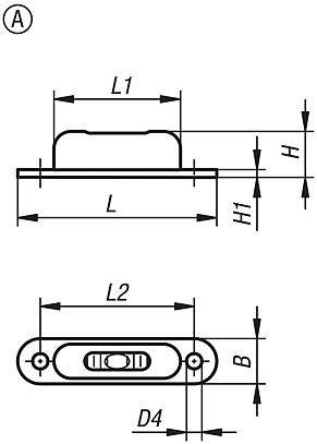 Tubular bubble levels with frame to screw on, Form A, one sight glass