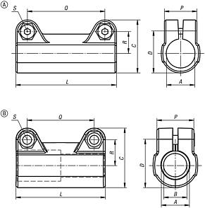 Conectores para tubos rectos, aluminio