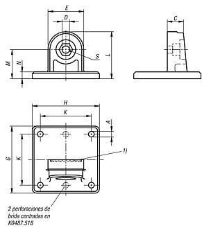Conectores para tubo, pie articulado aluminio, con dentado interior
