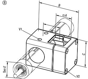 Крестовой зажим, из алюминия, форма B