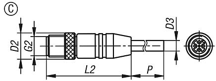 Connectors with screw fitting, Form C