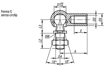 Snodi angolari DIN 71802 forma C