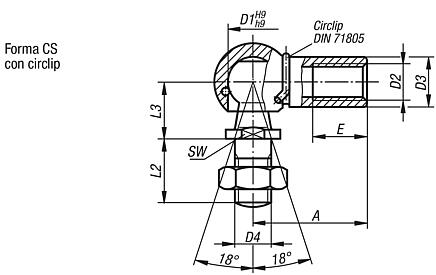 Snodi angolari DIN 71802 forma CS