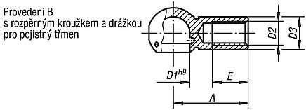 Pánvičky kuliček pro úhlové klouby DIN 71805, tvar B