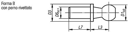 Perni a sfera per snodi angolari DIN 71803 forma B