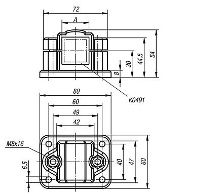 Tube clamps, flange, plastic