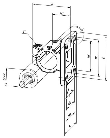 Linear actuator connector clamps, flange