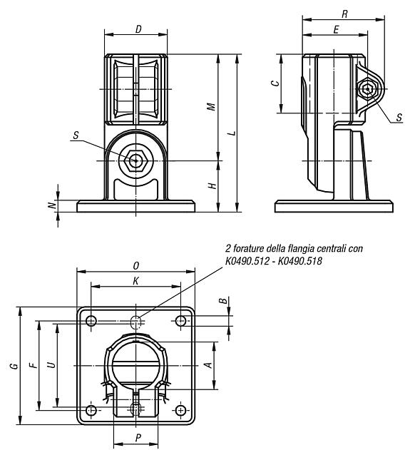 Base articolata alluminio