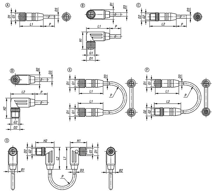 Connectors with screw fitting screened