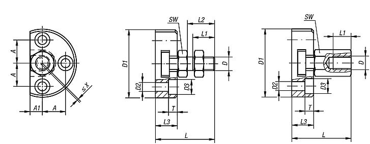 Accouplement rapideavec compensation radiale et bride de fixation