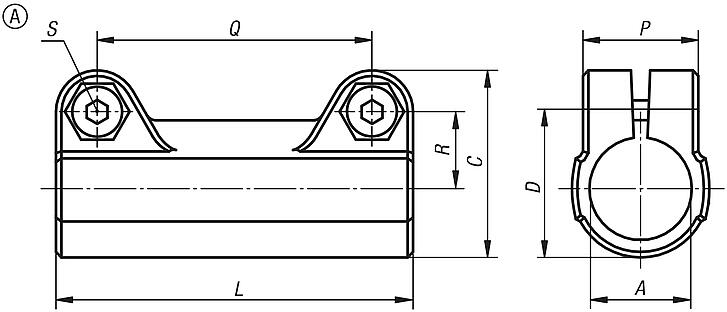 Conectores para tubos rectos, aluminio, forma A