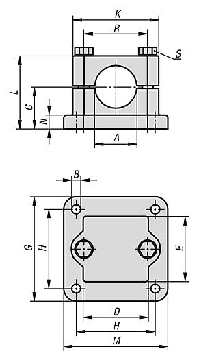 Conectores para tubo, bridas aluminio