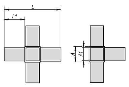 Square tube connectorsfive-way